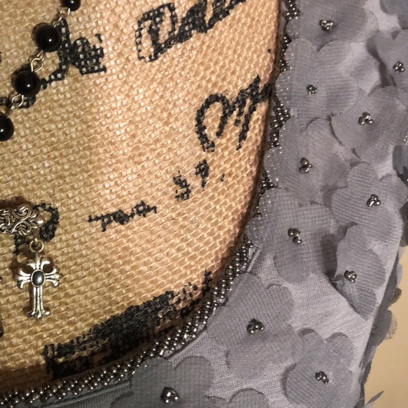 VERTIGO Light Charcoal Beaded Lycra Tank Dress - Picture 6 of 9